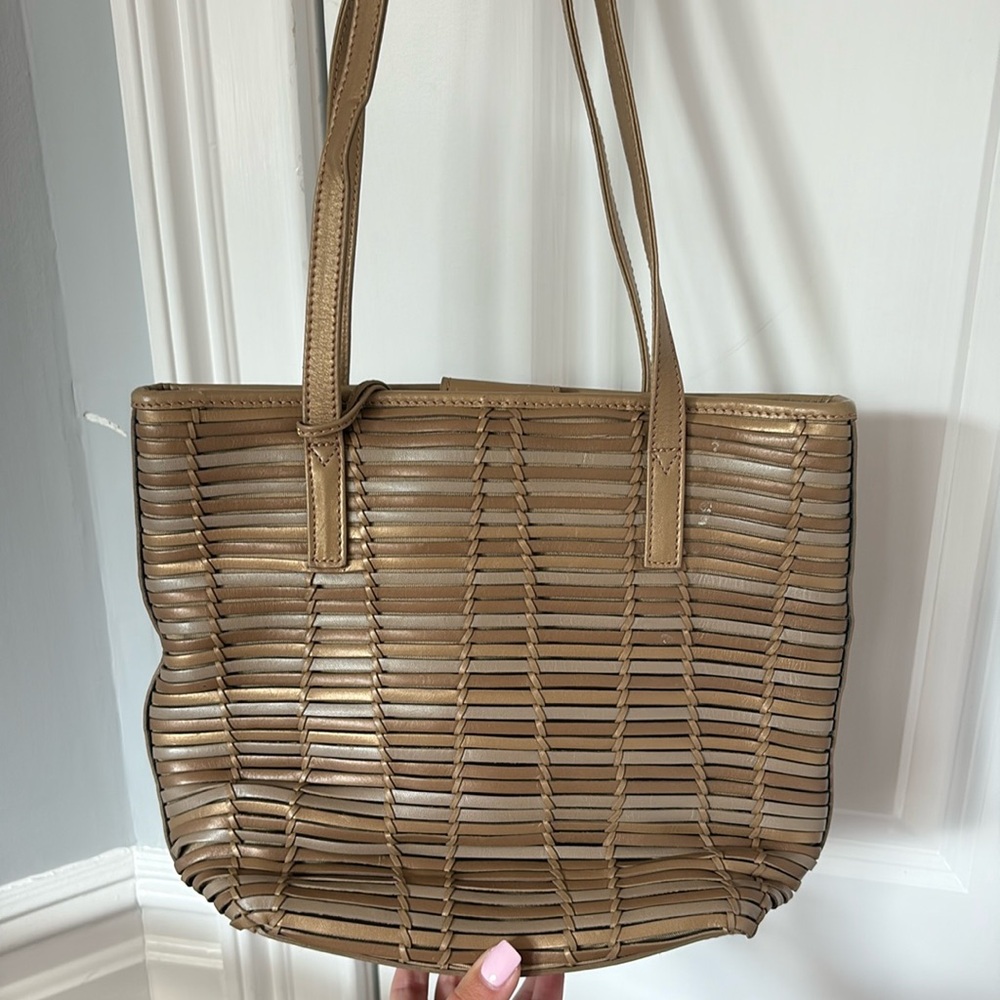 Coletta Gold Metallic Authentic Leather Purse